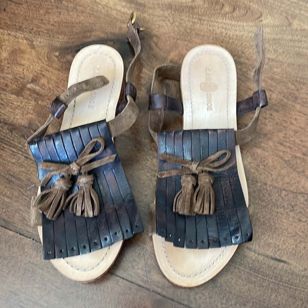 Brown Tassel flat sandals 37 Car Shoe